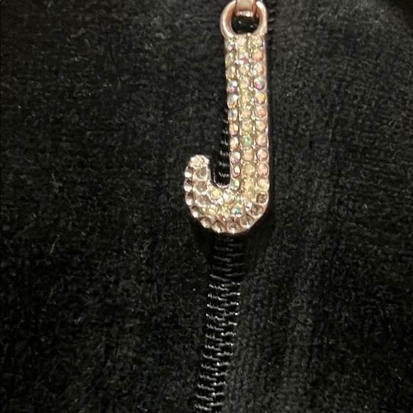 Juicy Couture Jacket Black Velour Zip-Up Vintage Y2K Track Bling Stripe Hoodie - Picture 11 of 13